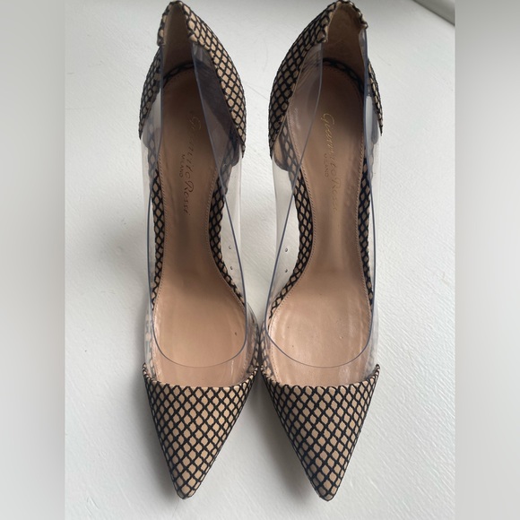 Authentic Gianvito Rossi heels, size 37.5, beige black pattern, like new - Picture 7 of 7